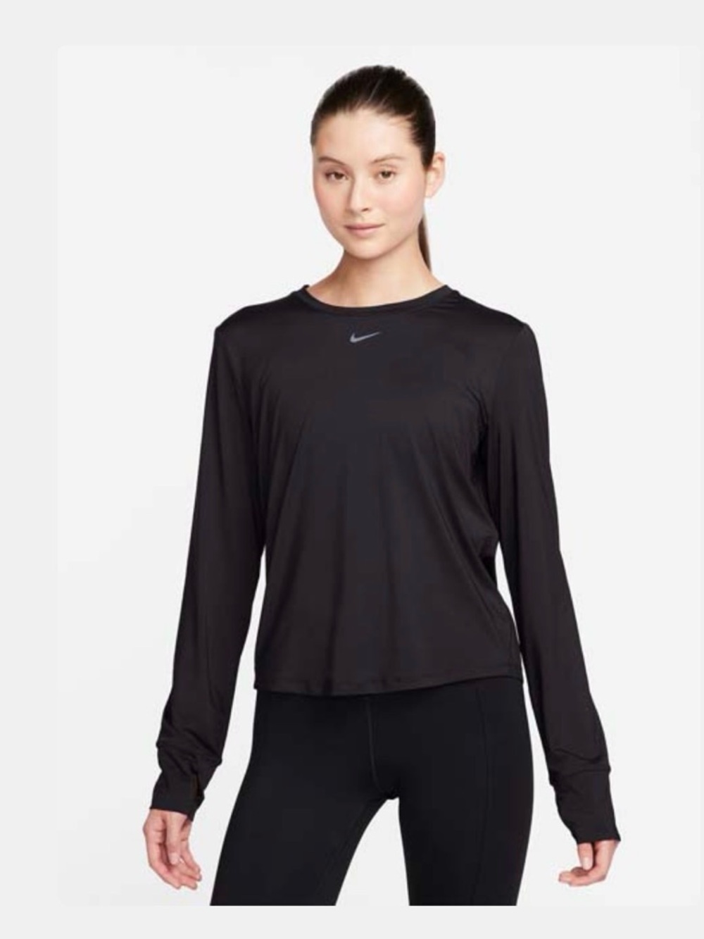 Nike Women's One Classic Dri-FIT Long Sleeve Shirt Black medium Neutral